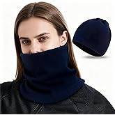 voodoospot Cootton knit neck gaiters for men scarf face cover for cold weather cuffed beanie for women ski motorcycle hunting winter warm scarves