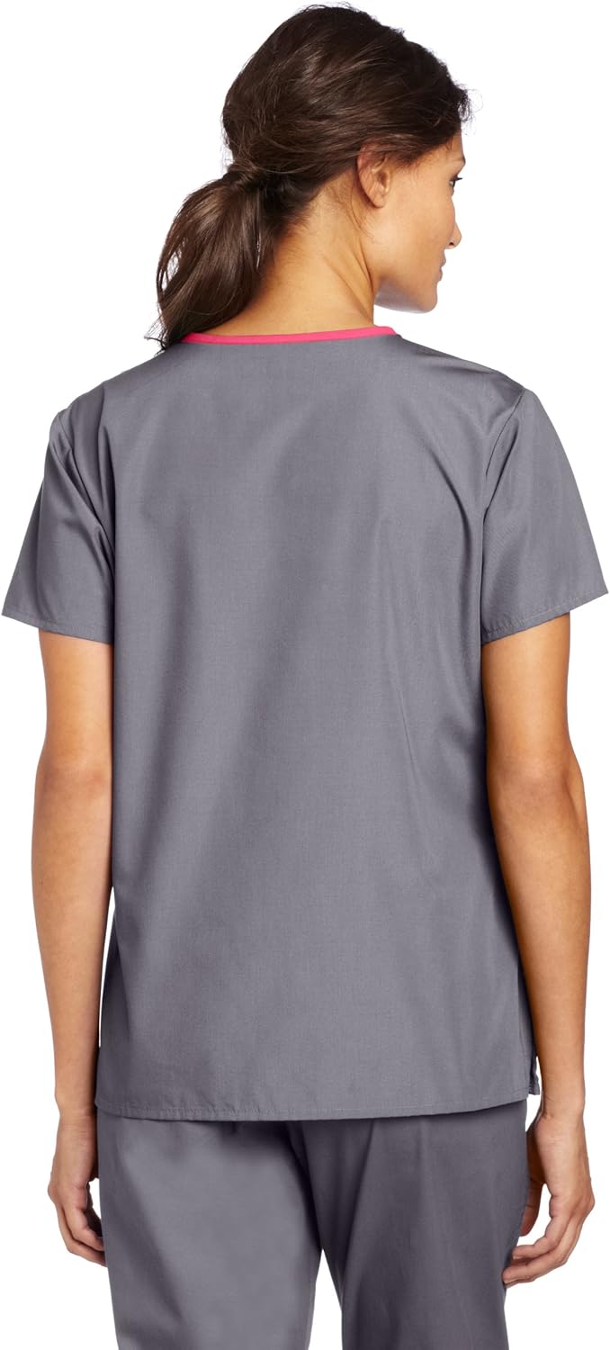 WonderWink Women's Scrubs Charlie 5 Pocket Y-Neck Wrap Top: Medical Scrubs Shirts: Clothing