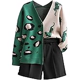 Ziesexy Leopard Cardigan Women Tiger Print Button Up Cardigans Color Block V Neck Sweaters Long Sleeve Cheetah Print Top