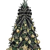 BUVANE Christmas Tree Topper,48x13 Inches Velvet Toppers Bow,Large Decorative Bows for Christmas Decoration (Black)