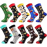 TOEJY Fun Crazy Funny Dress Socks for Men, Cute Novelty Cool Silly Funky Pattern Graphic Calf Cotton Crew Socks Gift
