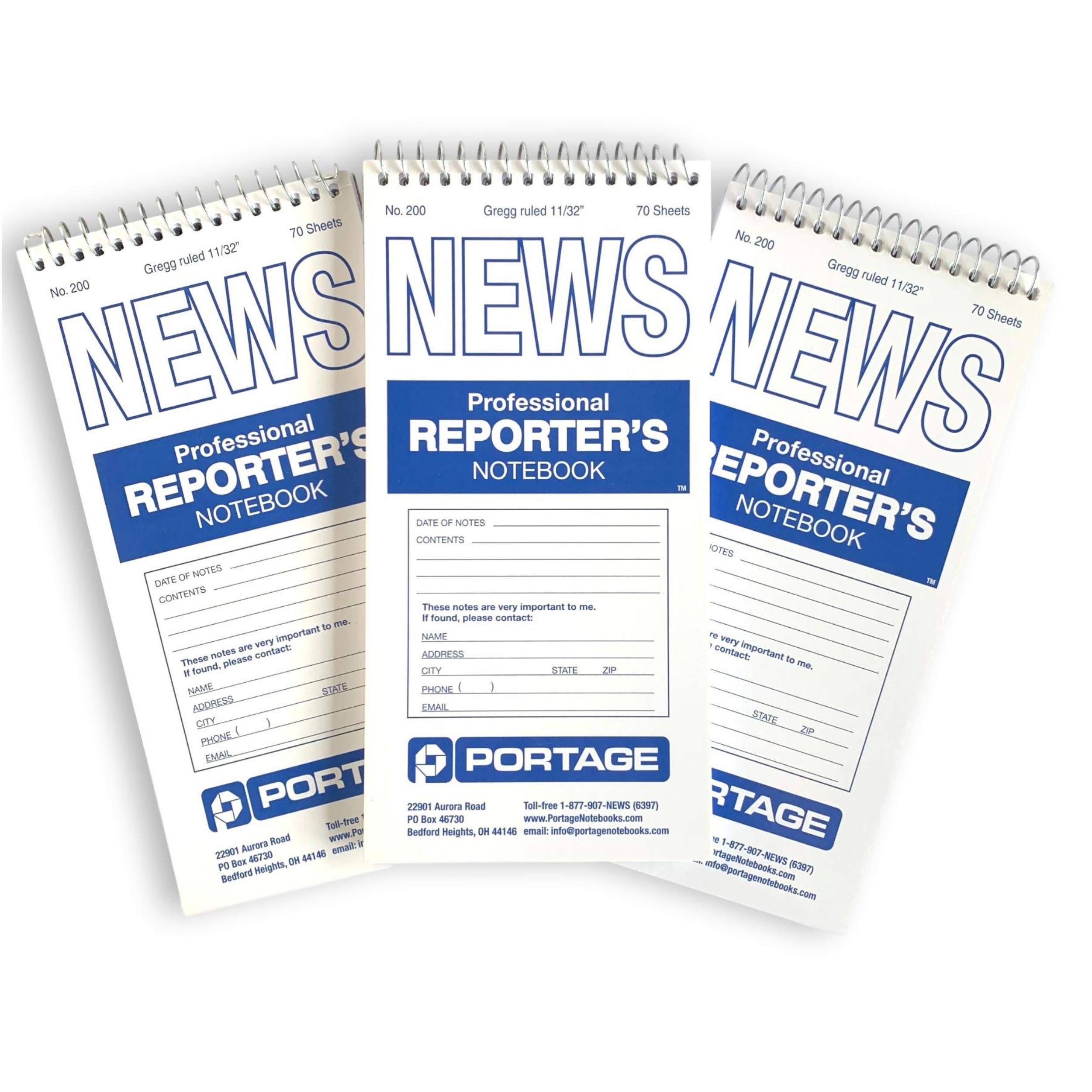 Portage Reporters Notebook – Top Bound Spiral
