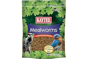Kaytee Wild Bird Food Mealworms For Bluebirds, Wrens, Robins, Chickadees, Woodpeckers, Cardinals & Chickens, 17.6 Ounce