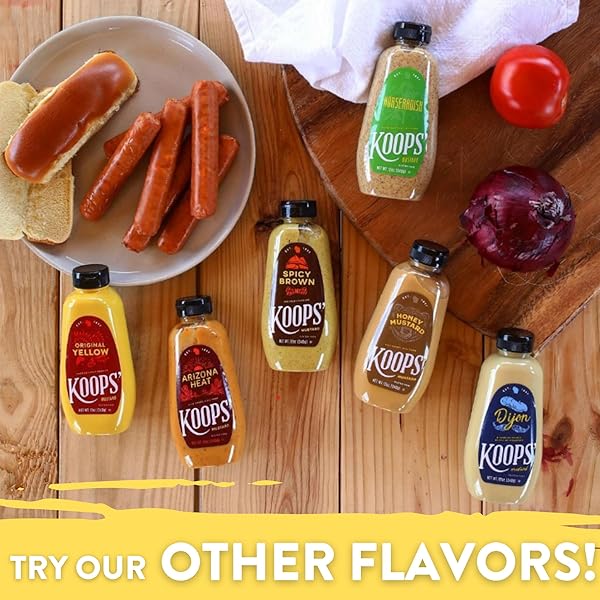 KOOPS’ SPICY BROWN MUSTARD – SPICY MUSTARD, GLUTEN-FREE, KOSHER, MADE IN USA, FROM QUALITY MUSTARD SEEDS, DELICIOUS AND BOLD FLAVOR – 12 OZ, PACK OF 1