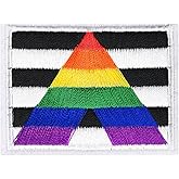Straight Ally Flag Sew-On/Iron-On Patches - Rainbow Pride Flag Patch Gay Pride Embroidered Patches LGBTQ Flags Patch for Clot