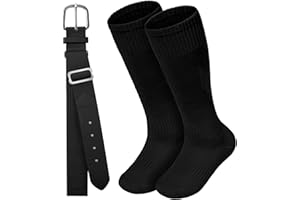 HONGTEYA Youth Baseball Socks and Belt Combo Set,Youth Softball Socks and Adjustable Baseball Belt for Boys Girls
