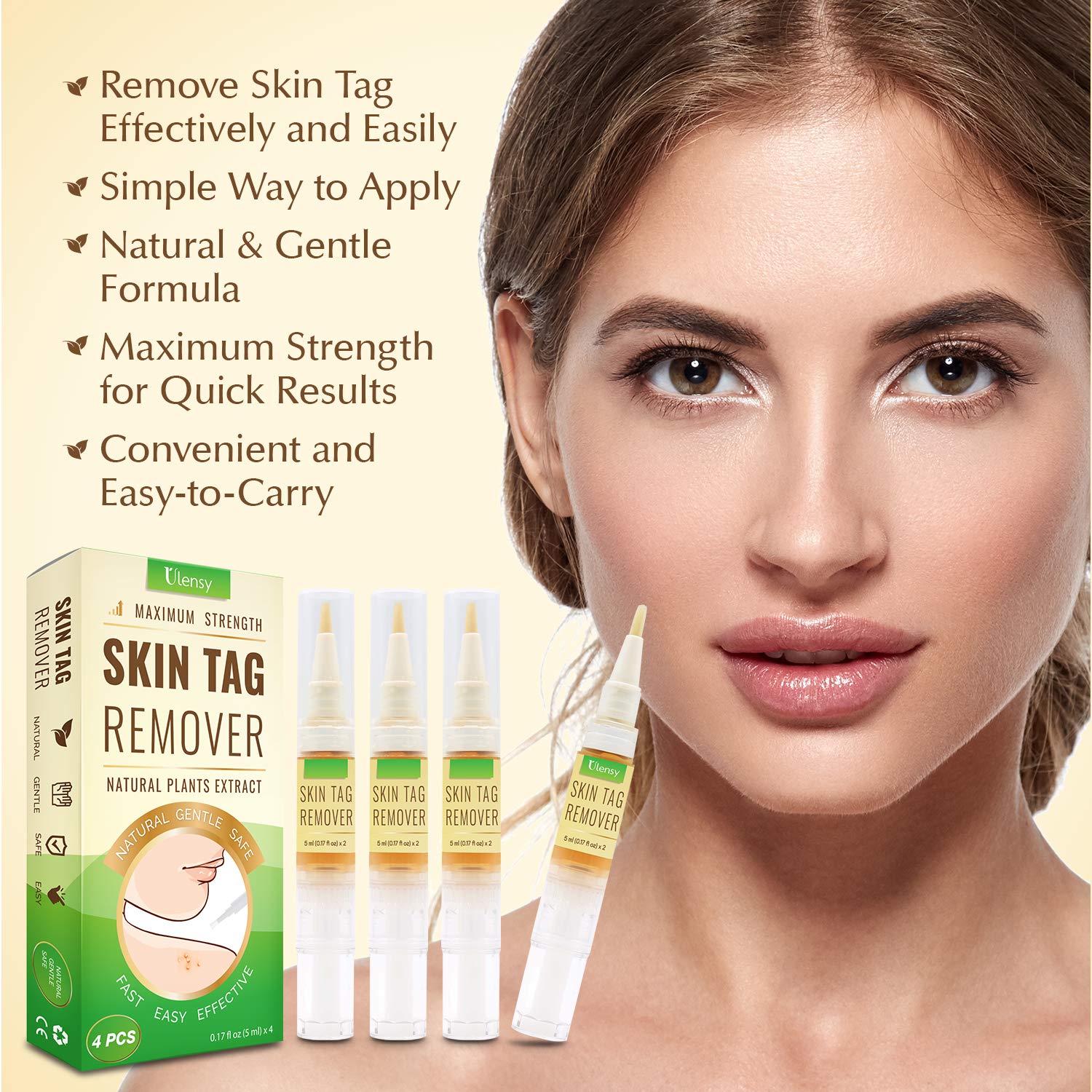 Ulensy 4 PCS Skin Tag Remover with Advanced Formula, Remove Skin Tag Efficiently, Easy and Fast-Acting Skin Tag Remover, 20 ML : Beauty