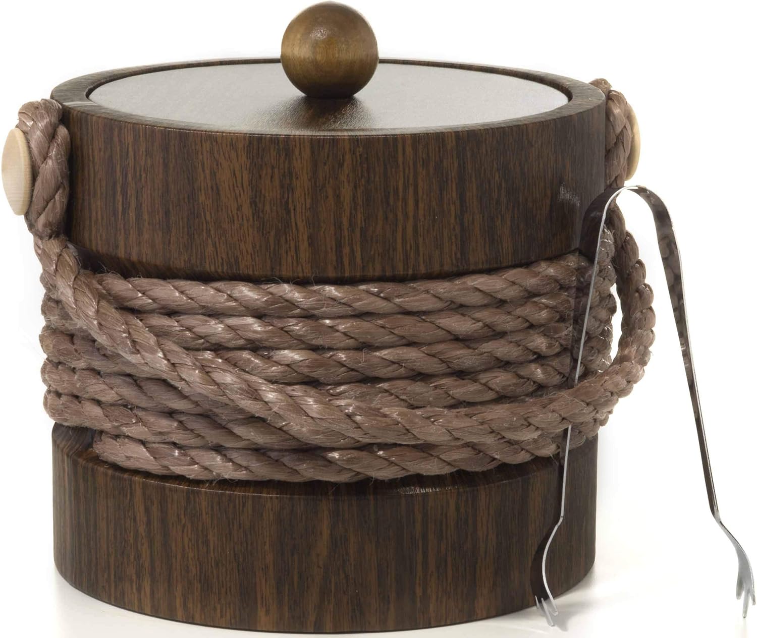 Hand Made In USA Walnut Grain With Rope Handle Double Walled 3Quart Insulated Ice