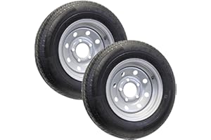 eCustomrim 2-Pack Trailer Tire Rim ST145/R12 145/R12 Radial Load Range E 5 Lug Silver Modular Wheel - 6 Year Warranty w/Free Roadside