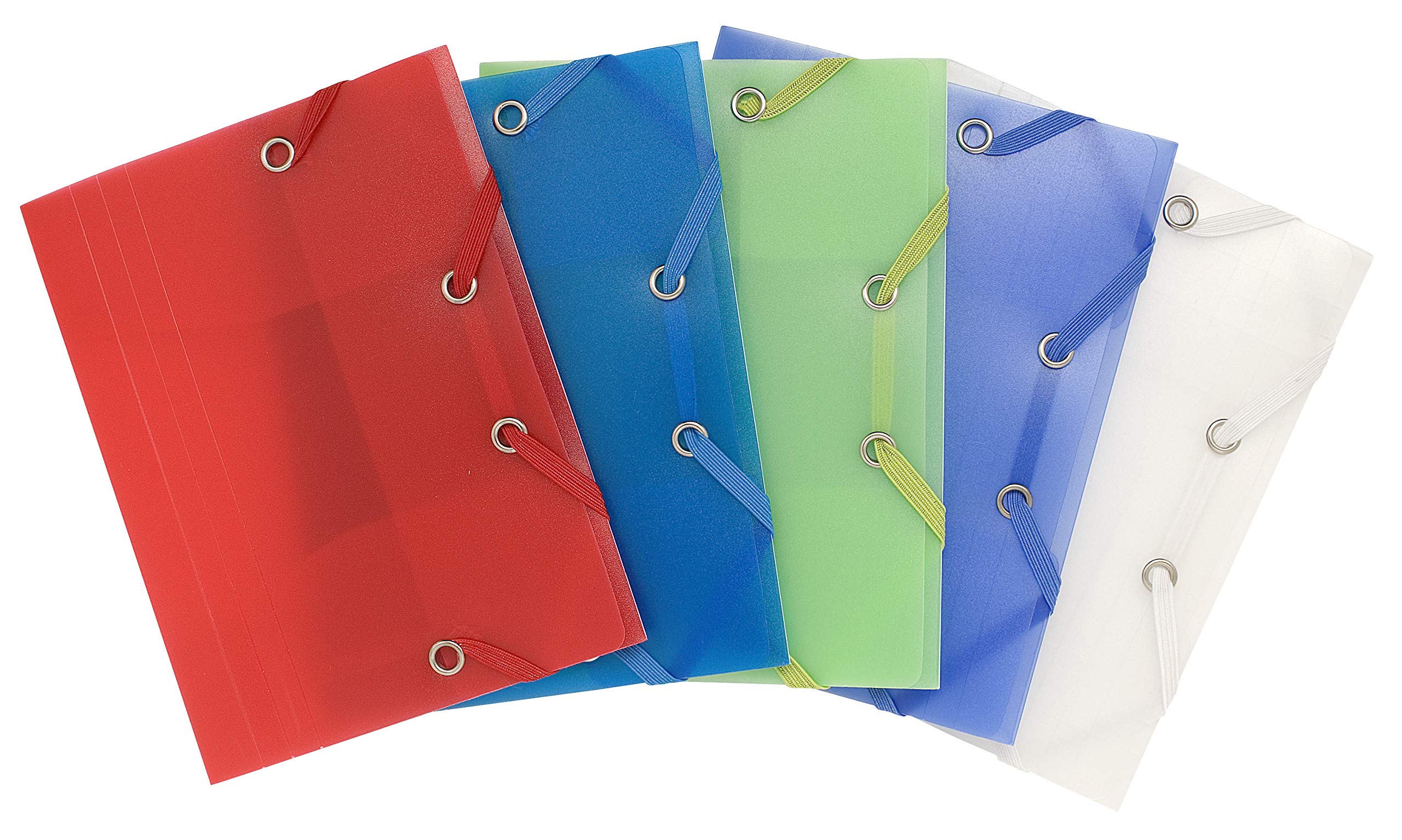 Exacompta - Ref 50889E - Chromaline Collection - PP Elasticated 3-Flap Folders - 120 x 160mm in Size, Suitable for Holding Receipts, Polypropylene Material - Assorted Colours (25 Pack)