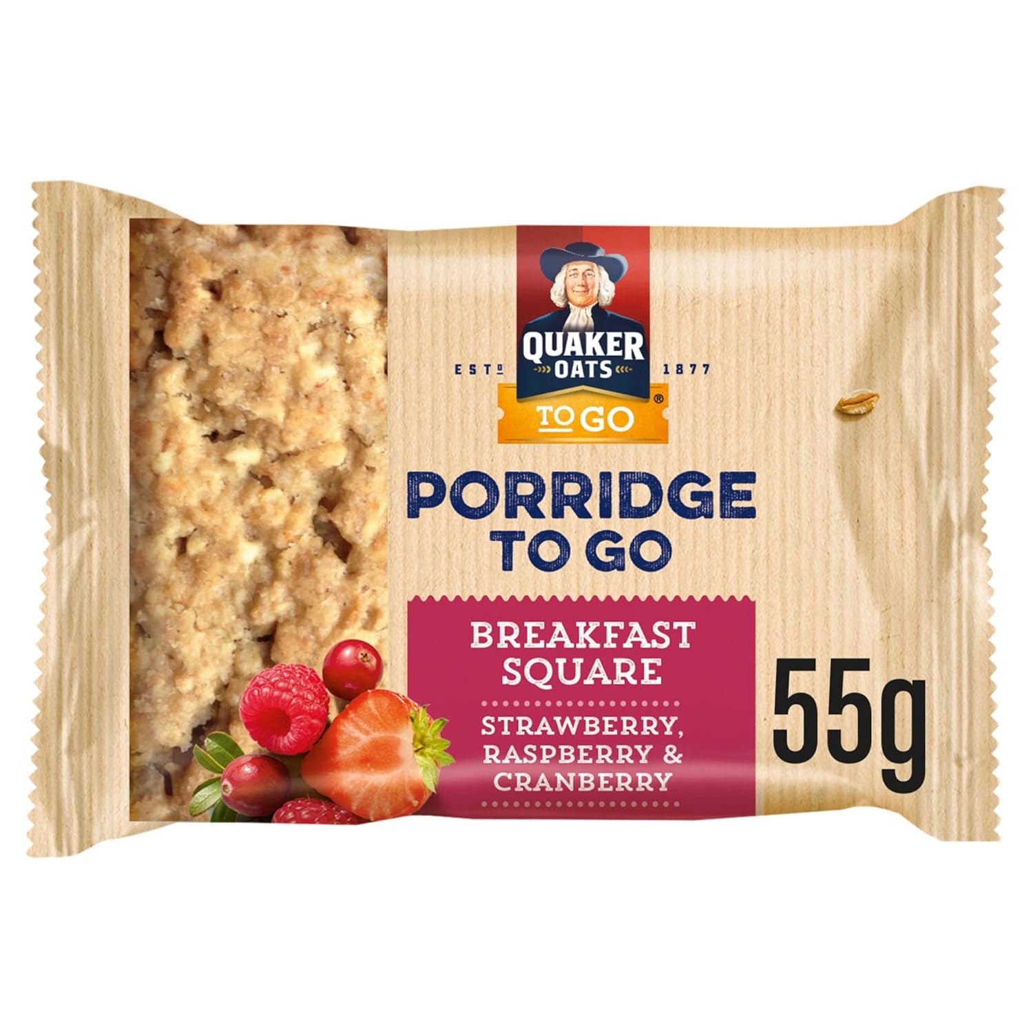 Quaker Porridge To Go Strawberry, Raspberry & Cranberry Bar Pack Size
