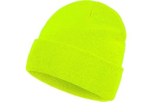 Beanie for Men Women, Slouchy Knitted Beanie Hats Winter Warm Hat Unisex Cuffed Plain Hat for Cold Weather