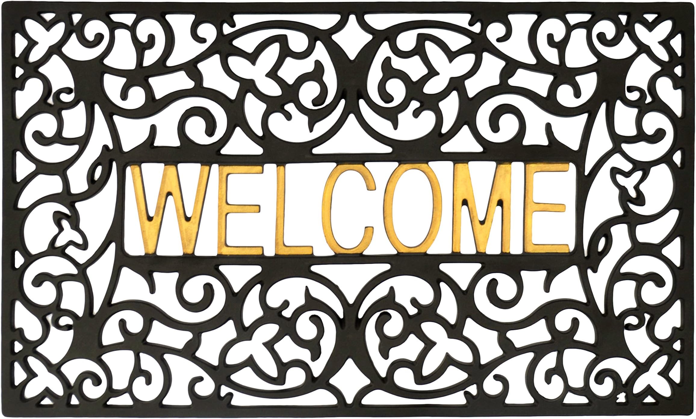 gb Home Collection Entrance Doormat, Waterproof PVC Welcome Door Mat w/Non-Slip Backing, Easy to Clean Stylish Outdoor Mat, Front and Back Door, Garage or Porch Entryway, Poolside, Patio