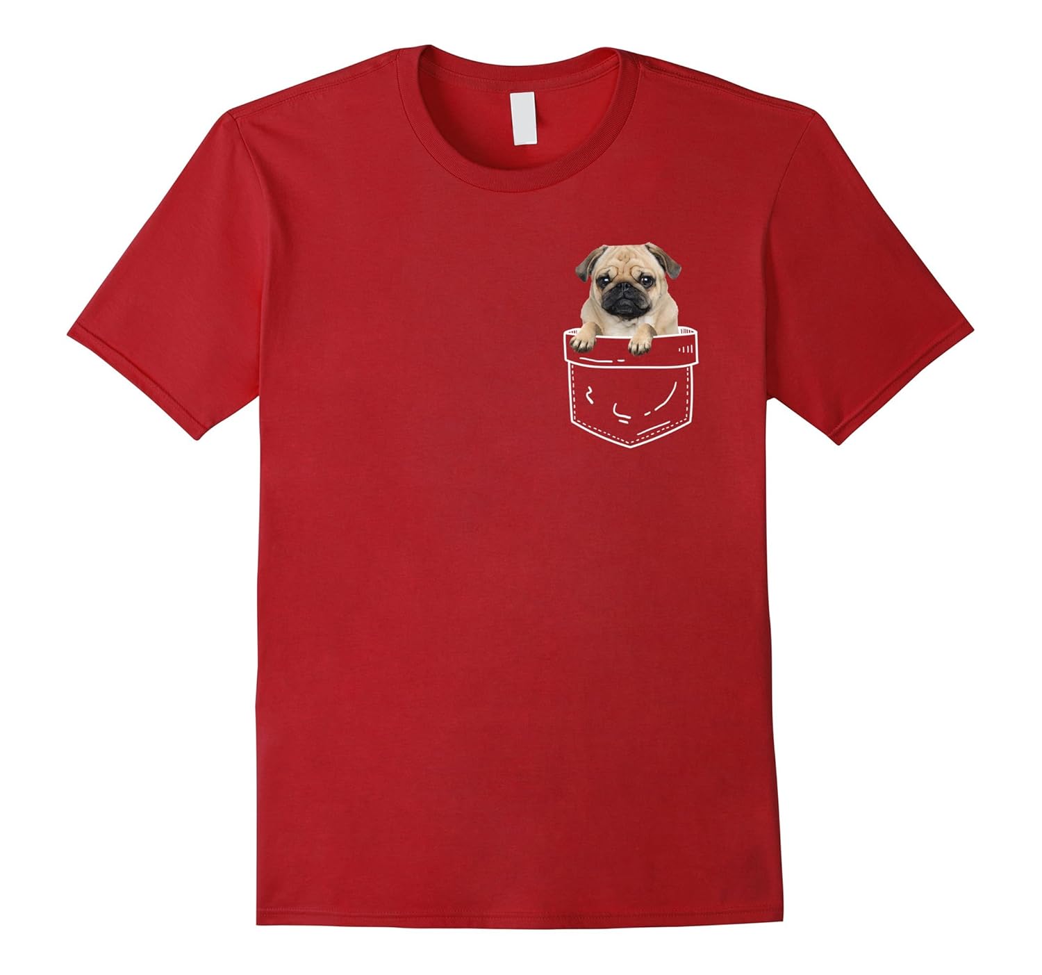 Funny Pug In Pocket Tshirt - For Small Dog Lovers & Owners-ANZ