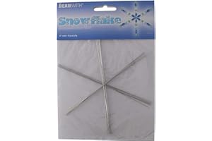 The Beadsmith Wire Snowflake, 6 inches, 0.8mm Diameter, 6 Pieces per Pack, Wire Forms Ideal for Personalized Creation with Beads, Crystals, Ribbon, Wire, Charms and More