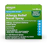 Amazon Basic Care Allergy symptom Reliever nasal spray 3 x 120 metered sprays, 3 bottles/0.54 FL OZ (15.8 mL) EACH, 1.62 FL O