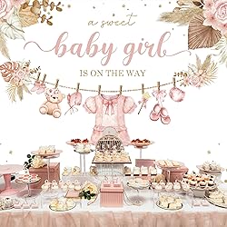 Riyidecor Sweet Girls Baby Shower Backdrop Boho