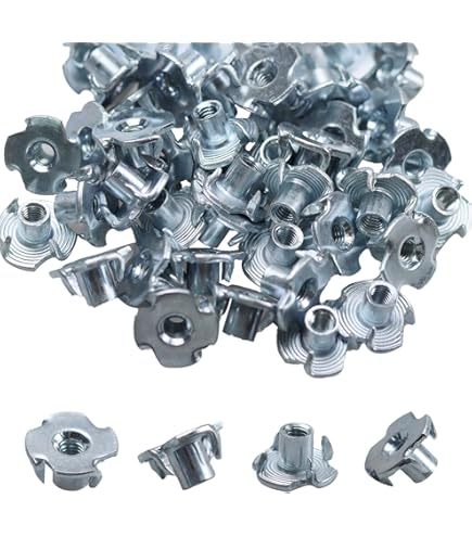 Amazon.com: M4 x 6.5mm Carbon Steel T Nuts Zinc Plated 4 Pronged