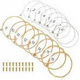 INKNOTE 16 Pcs Lyre Harp Replacement Metal Strings with 20 Rivets | Gold Brass Hollow Rivets for Harp Repair, String Set for Lyre Harp Maintenance &amp; Restringing
