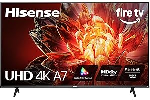Hisense 55" Class A7 Series (55A7NF,2025 Model) 4K UHD Smart Fire TV, Voice Remote with Alexa, Wide Color Gamut, HDR10+, Dolby Vision, Dolby Atmos, Game Mode, ALLM, Stream Live TV Without Cable