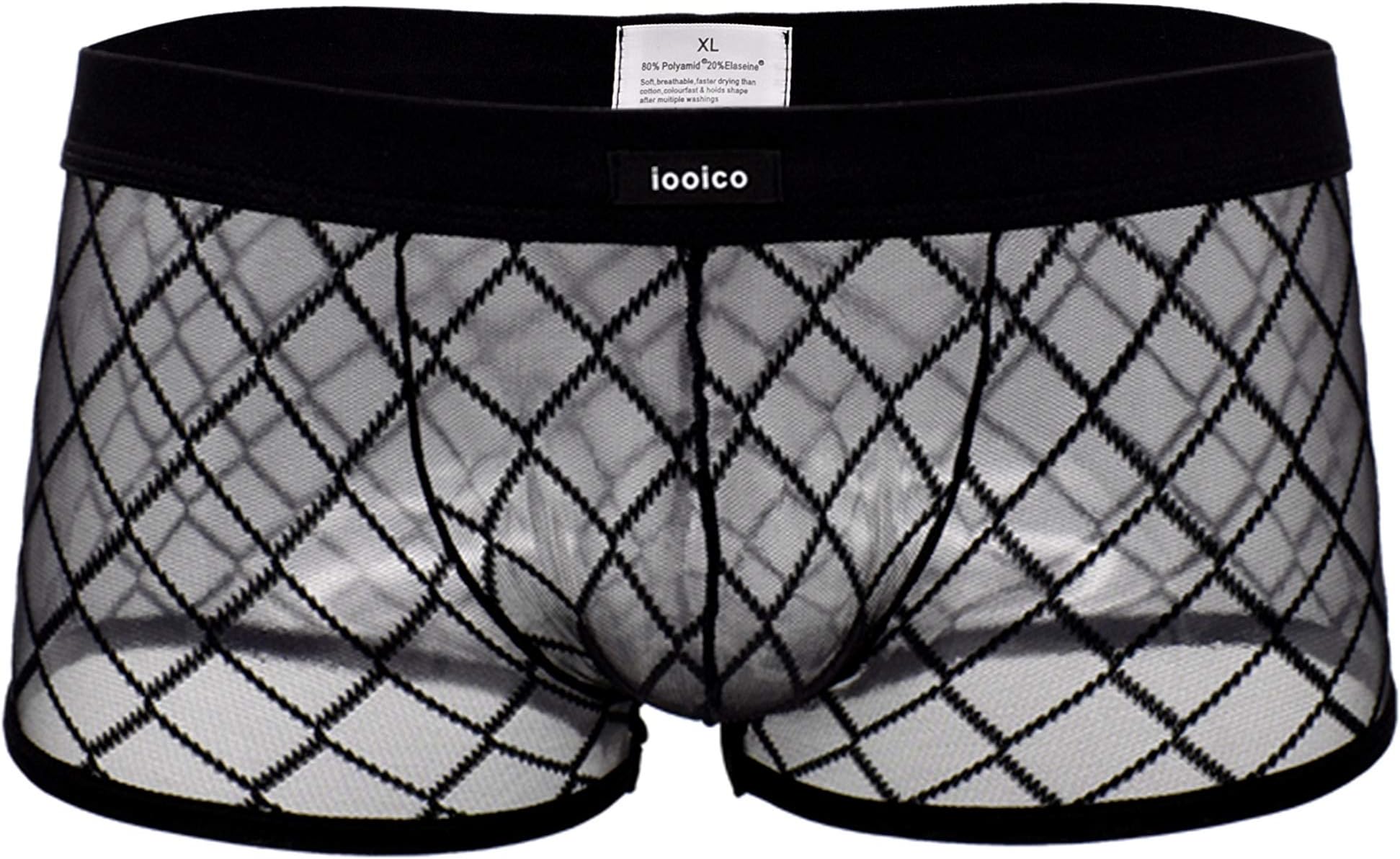 Men's Boxer Briefs, Soft Mesh Underpants See-Through Air 2.0 Underwear - Honeycomb mesh design