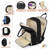 NEWHEY Baby Changing Backpack with Portable Mat Waterproof Nappy Bag Black view 2