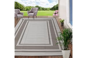 RURALITY Outdoor Rugs 6x9 Feet Waterproof for Patios Clearance,Plastic Straw Mats for Backyard,Porch,Deck,Balcony,Reversible,