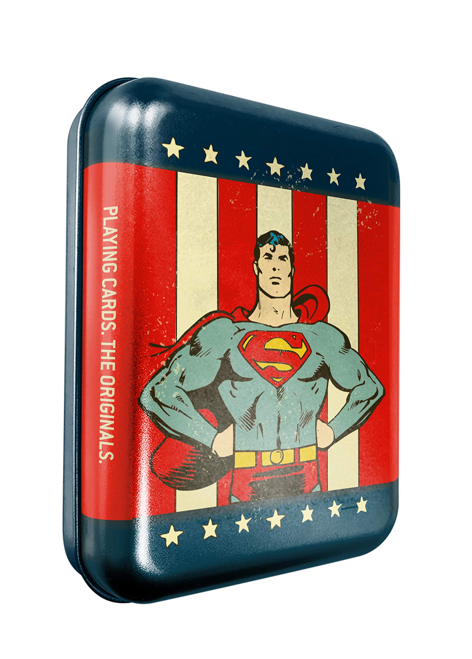 Cartamundi DC Comics Superman Playing Cards in Embossed Retro tin, Metal โ image 1