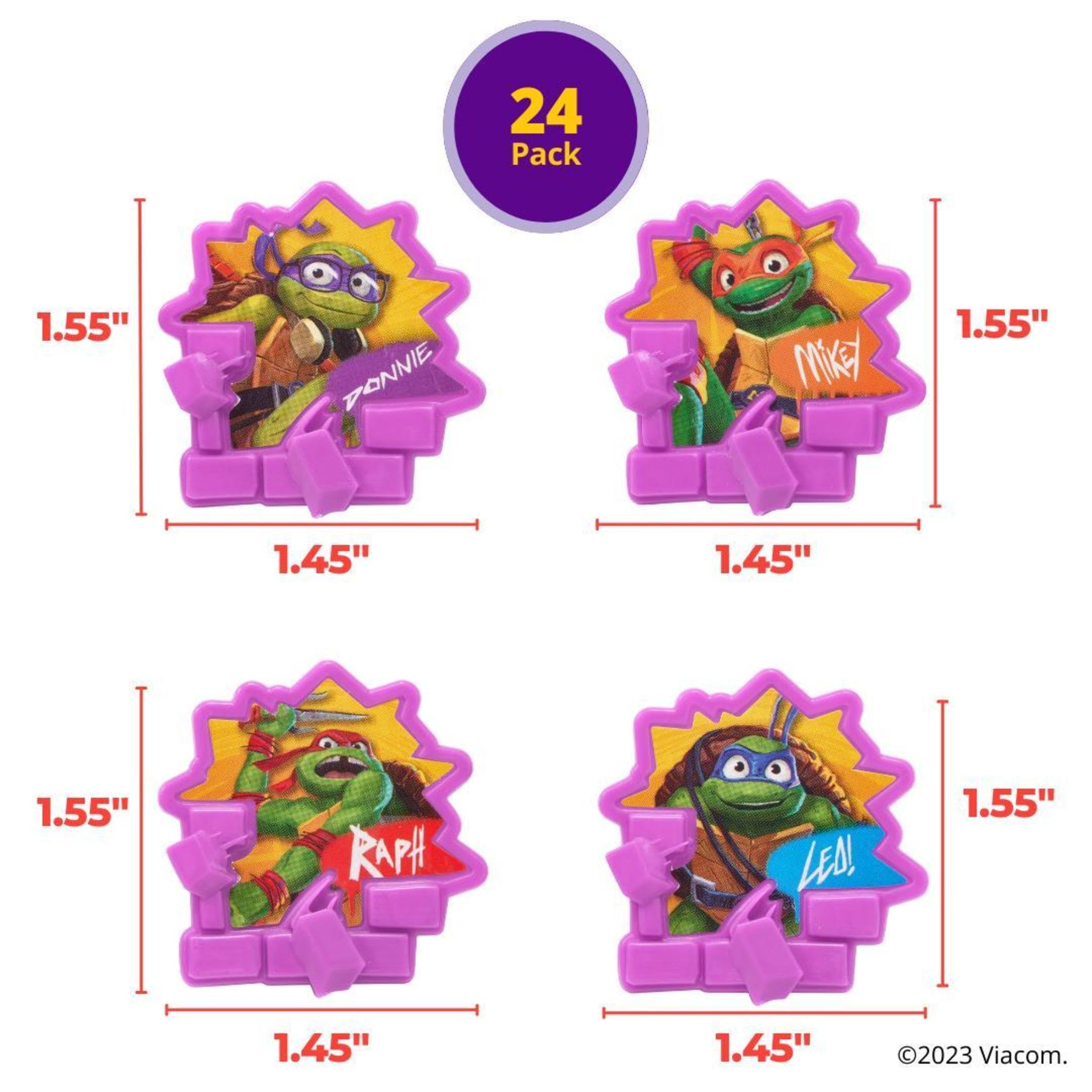 DecoPac Teenage Mutant Ninja Turtles Turtle Power Rings, Cupcake Decorations For Birthday Party, Cakes, And Celebrations - 24 Pack
