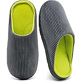 Mens House Slippers with Arch Support, Comfy Two-Tone Memory Foam Slippers Non-Slip Indoor Outdoor, Warm Cozy Home Slippers for Winter