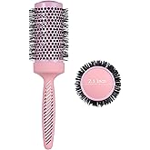 PERFEHAIR Large Ceramic Round Brush for Blow Drying, 2.9 Inch Professional Ion Thermal Barrel Hairbrush for Women Styling, Blowout,Curling, Smoothing, Medium to Long Wavy or Curly Hair -Pink