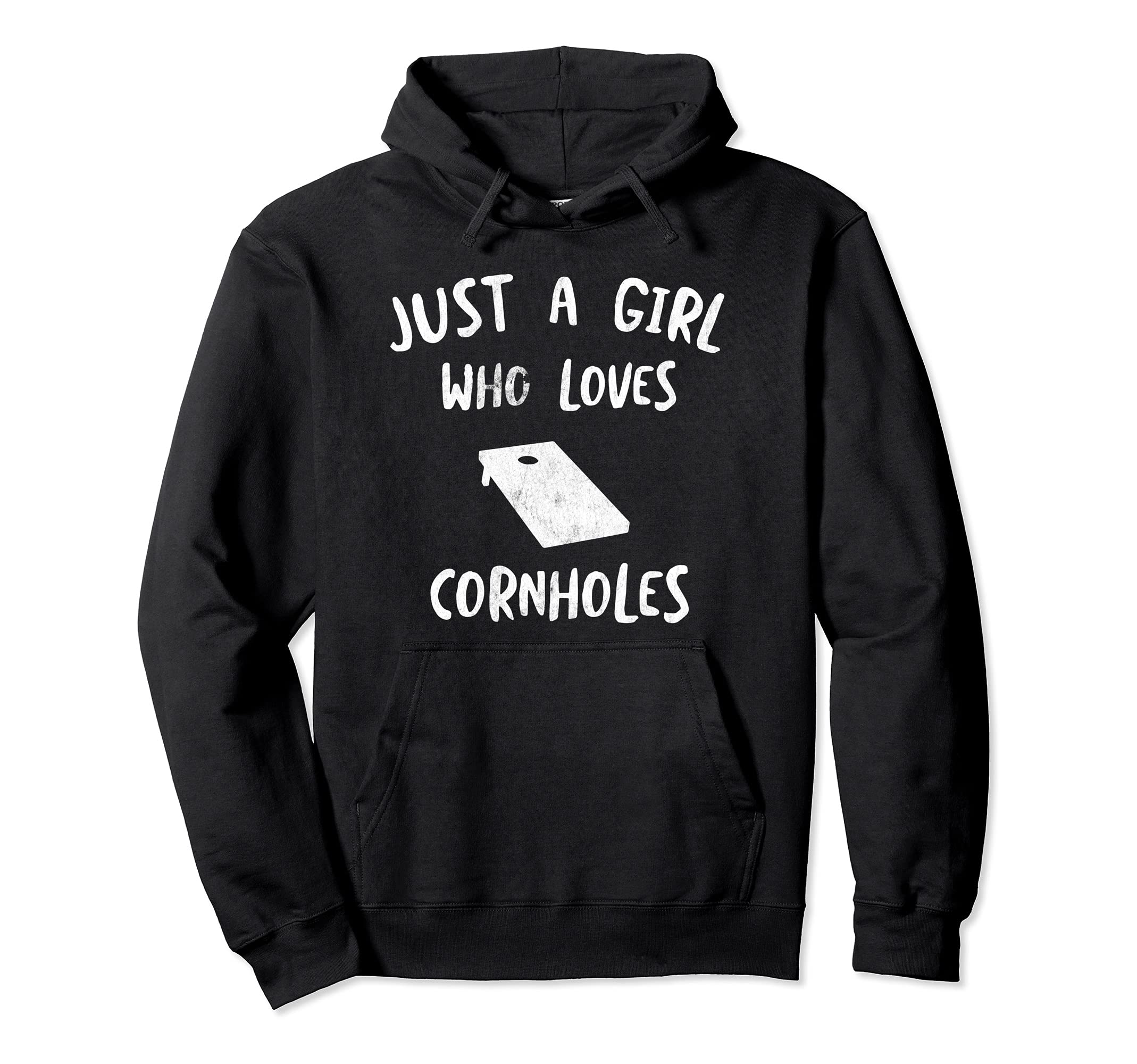 Cornhole Just A Girl Women's Vintage Team Tournament Pullover Hoodie