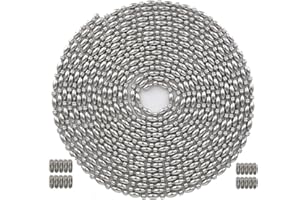 Okones 32 Foot Length,5MM Bead Diameter,Oval Ball Chain,304 Stainless Steel,with 20pcs Matching 'B' Couplings (5MM Diameter, 