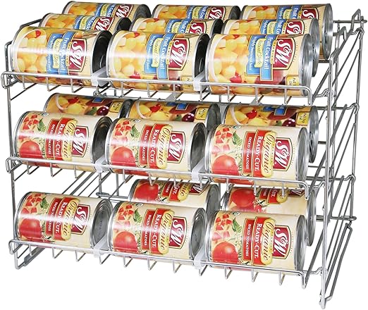 Amazon Com Smart Design Premium 3 Tier Can Rack Organizer W