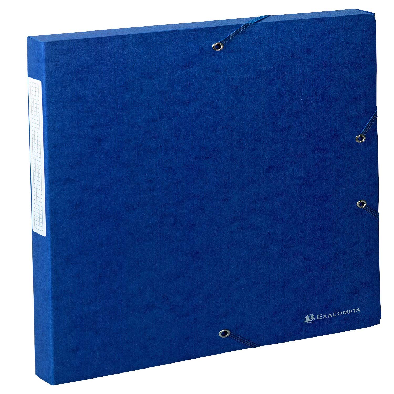 Exacompta - Ref 50702E - Scotten Filing Box - 250 x 330mm in Size, Suitable for Holding A4 Documents, 25mm Spine, 600gsm Genuine Pressboard, Spine Label - Blue