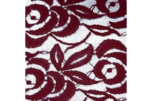 Texco Inc Floral Nylon Cotton Minimal Stretch Lace-Eternity Pattern/Apparel, Home/DIY Fabric, Ruby 1 Yard