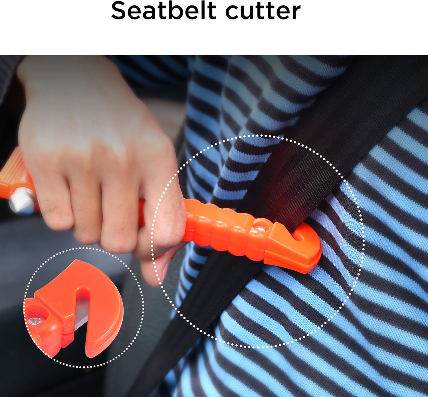 IPOW 4 PCS Car Safety Antiskid Hammer Seatbelt Cutter Emergency Class/Window Punch Breaker Auto Rescue Disaster Escape Life-Saving Hammer Tool,Big: Automotive