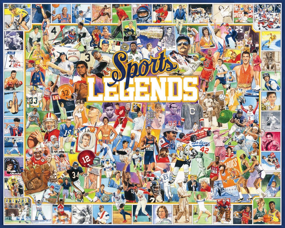 Sports Legends Jigsaw Puzzle Ultimate Trivia 1000 Pieces 24"X30" WM727