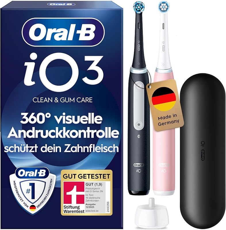 iO Series 3 Elektrische Zahnbürste, Doppelpack, Schwarz/Rosa