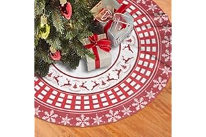Fixbetter Christmas Tree Skirt 36 Inches, Snowflakes and Deer Christmas Tree Skirt for Christmas Decoration Indoor, Christmas Decorations for Christmas Tree,Christmas Holiday Party Decoration