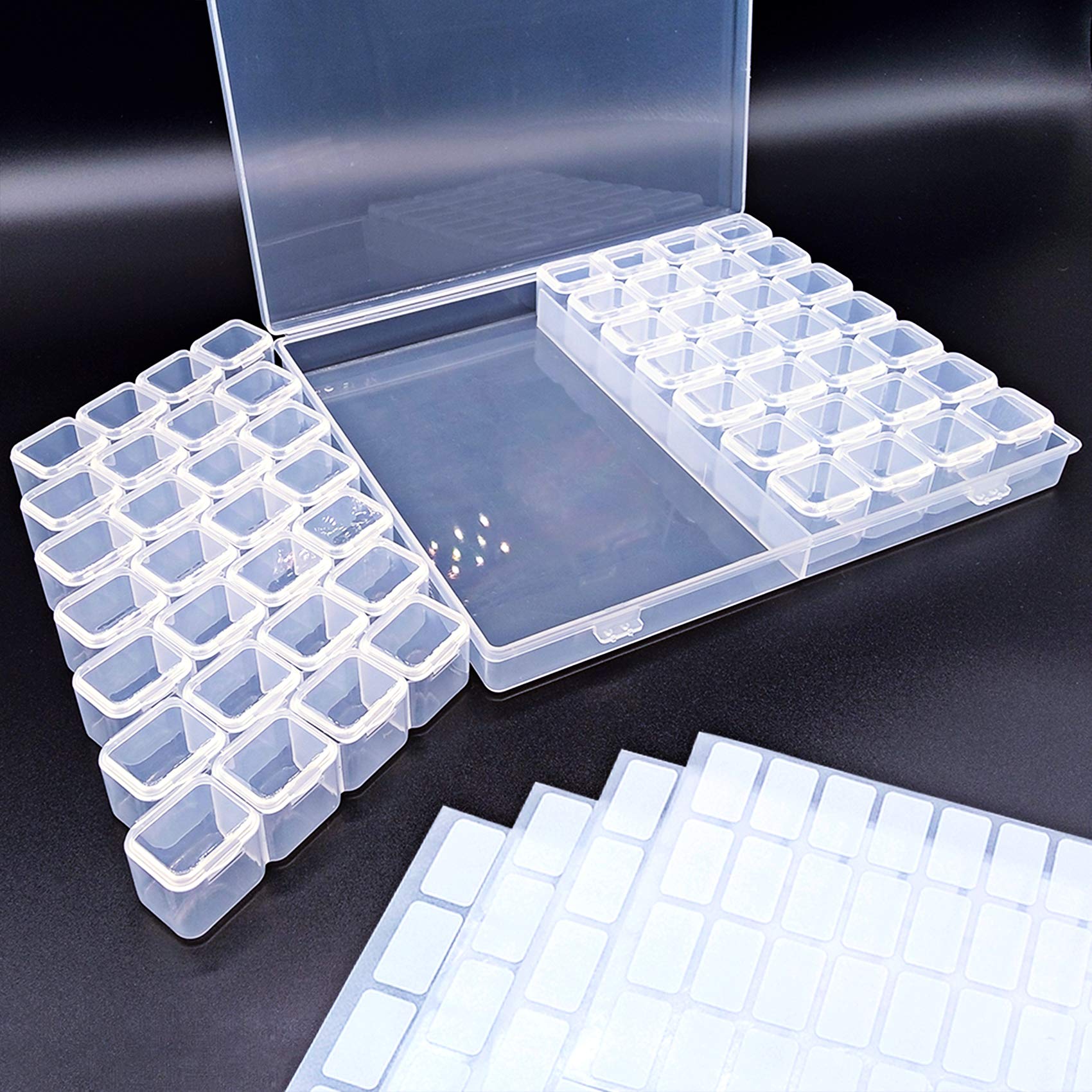 56 Grid Diamond Painting Container Box with 4pcs Label Stickers for Se | amzdealz