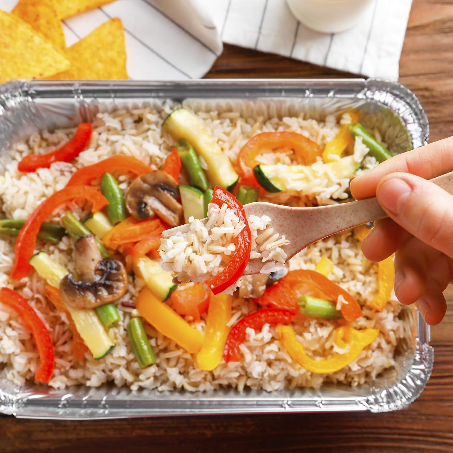 MATANA 25 Aluminium Foil Trays with Lids - 22×17 cm (1200 ml), 22x17cm (1200ml), 25 Pack - Image 3