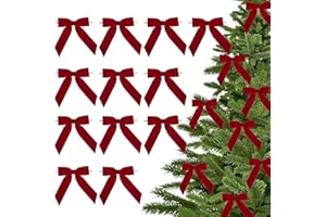 LiBongTa 3.5" Red Ribbon Pretied Bows Christmas Premade Bows, Red Velvet Ribbon Bows with Twist Ties for Wreaths, Christmas Tree, Treat Bags, Gift Wrapping, Party Favor, Crafts-12 Counts