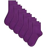 SIPCOLOR Combed Cotton Kids Crew Socks School Dress Quarter Uniform Stretchy Socks for Boys Girls