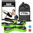 Stretching Strap with Loops - Non Elastic Stretch Band for Physical Therapy, Yoga Strap for Stretching Equipment, Stretch Bands for Exercise and Flexibility - Fascia, Hamstring & Leg Stretcher Belt