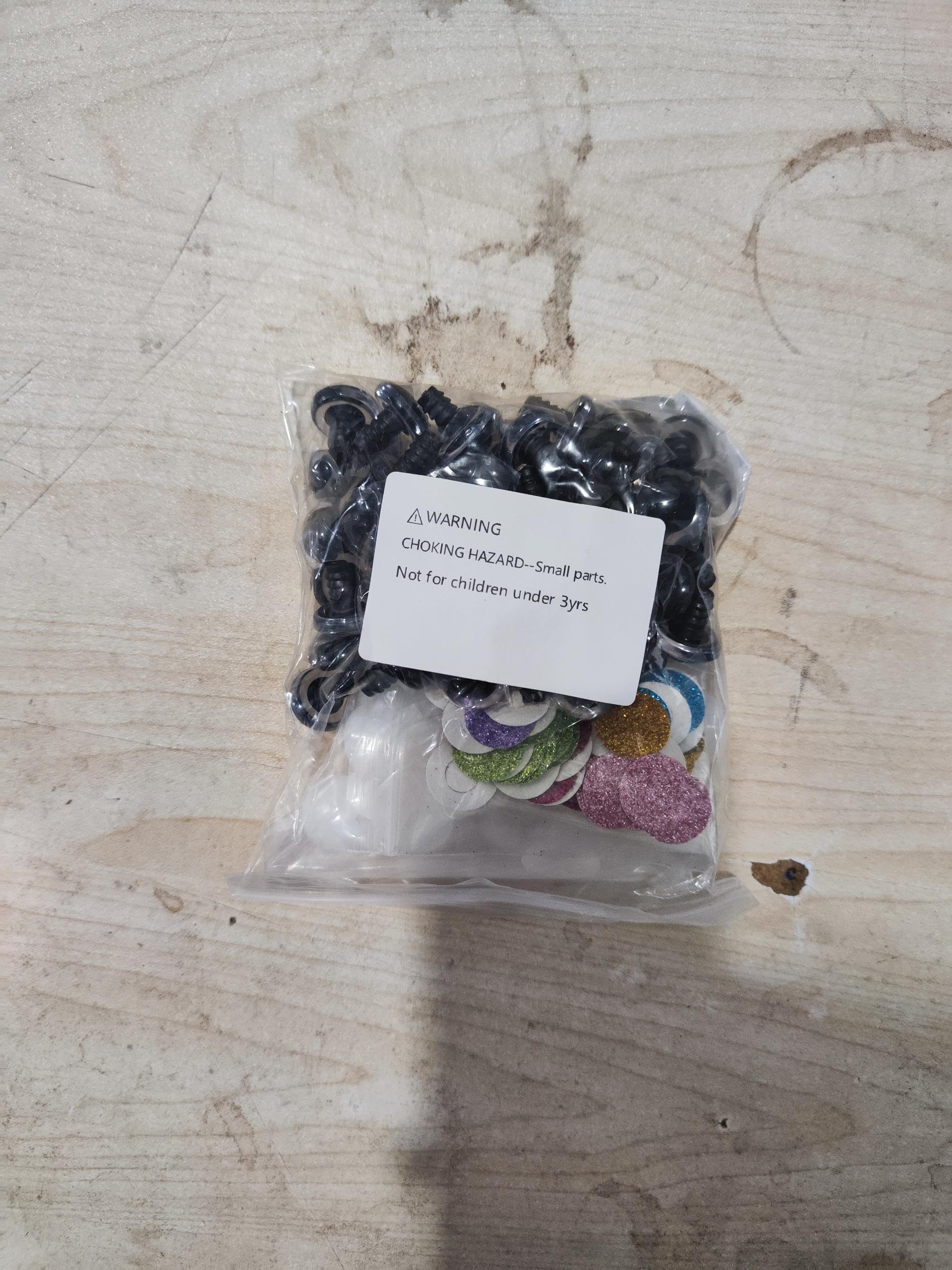 MUCUNNIA 120pcs 16mm 3D Glitter Plastic Safety Eyes for Amigurumi Trapezoid Craft Crochet Doll Eyes with Washers Stuffed Animal Eyes for DIY of Puppet, Bear Plush Animal(6 Colors)