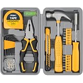 Hi-Spec Small Tool Kit Compact Set for Home and Office DIY, Yellow | 25pc, Mini Tool Box, Basic Household Repairs, Starter Toolkit, Compact Case, Everyday Fixes, Apartment and office tool set