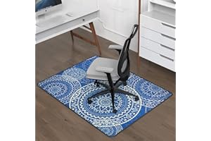 PLACOOT Heavy Duty Office Chair Mat for Carpet and Hardwood Floor Bohemian Desk Chair Mat Rug 36'' x 48'' Jacquard Woven Surface Floor mats for Office Home