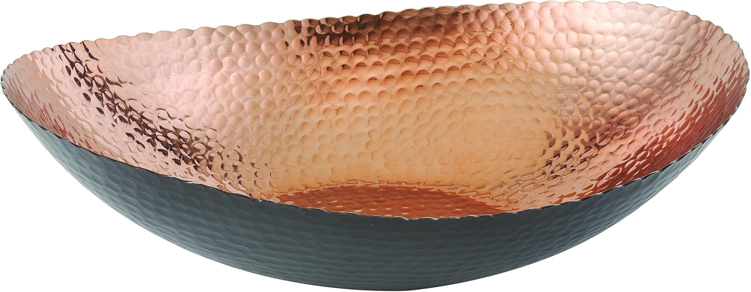 Elegance 72091 Oval Bowl, 14.75" x 11", Black/Copper