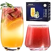 ISMASOAN Drinking Glasses Set of 12-6 Tall Glass Cups 17 oz and 6 Short Stemless Wine Glasses 10 oz,Glass Sets for Drinking,Glassware Sets,Drinkware Glasses Set,Mojito Glass, Gift Box Set